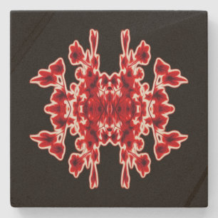 Zwart wit rood grafisch Abstract patroon Stenen Onderzetter
