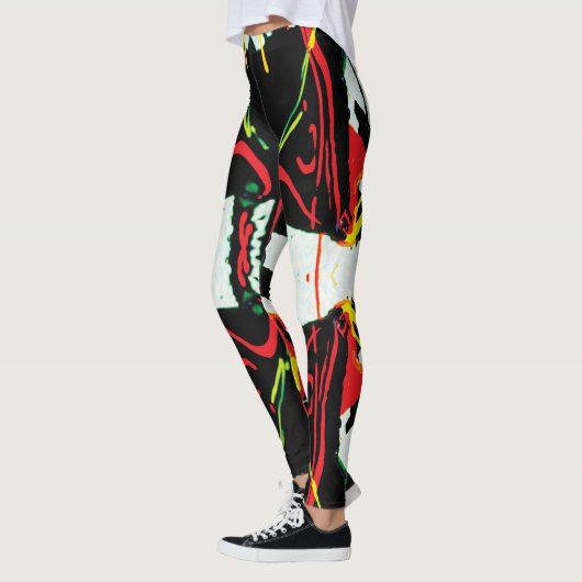 Zwart, wit, rood Keversap Leggings (Links)