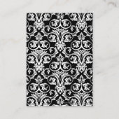 Zwart/Wit/Rood Lint Damask Bruiloft Plaatskaartje (Achterkant)