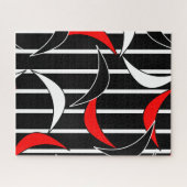 Zwart, wit, rood moderne kunst legpuzzel (Horizontaal)