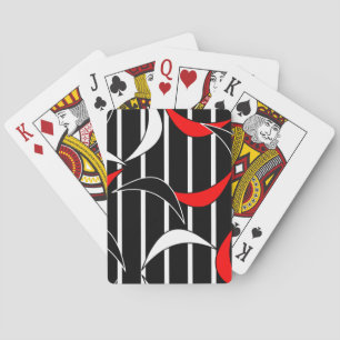 Zwart, wit, rood moderne kunst pokerkaarten
