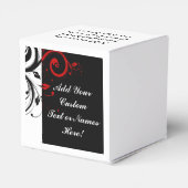 Zwart wit rood omgekeerd Zwirl Aangepast Bedankdoosjes (Achterkant)