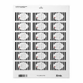 Zwart Wit Rood Roze Bruiloft Lip Balm Label (Full Sheet)