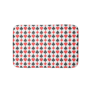 Zwart/Wit/Rood Spelen Kaart Alle Symbolen Lino Cut Badmat
