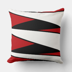 Zwart, wit, rood strepen design op Sierkussen