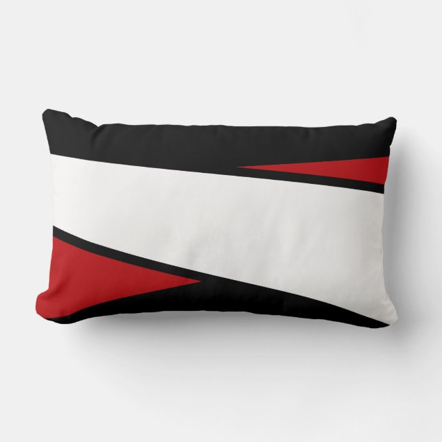 Zwart, wit, rood Stripes design, lumbale piloot Kussen (Voorkant)