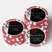 Zwart, Wit, Rood wervelingshuwelijk Sla de datum o Pokerchips (Opstapeling)