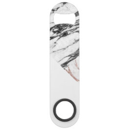 Zwart wit Roos Gold Marble Geometric Triangles Speed Flessenopener