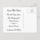 Zwart Wit Roos Save the Date Briefkaart (Achterkant)