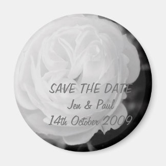Zwart & Wit Roos - Save The Date Magneet