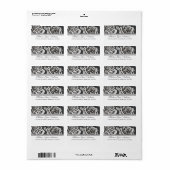  Zwart & Wit Rose Retouradreslabel Etiket (Full Sheet)