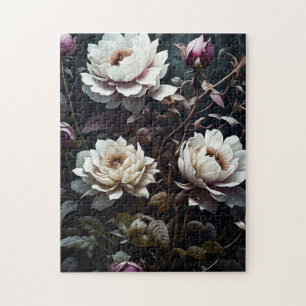 Zwart-wit Roses Waterverf ai art Legpuzzel