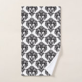 Zwart-wit Royal Glam Damask Bad Handdoek (Handdoek)