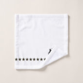 Zwart wit Royal Scrolls Crown Horses Monogram Bad Handdoek (Wasdoekje)