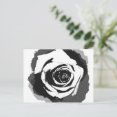 Zwart-wit roze briefkaart (Staand voorkant)
