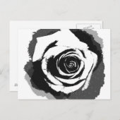 Zwart-wit roze briefkaart (Voorkant / Achterkant)