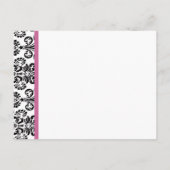 Zwart Wit Roze Damask Save Date Briefkaart (Achterkant)