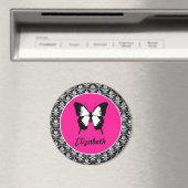 Zwart & Wit & Roze met Vleugels Magneet (Insitu (Vaatwasser))