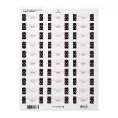 Zwart Wit & Roze Polka Dot Adres Label Sticker (Full Sheet)