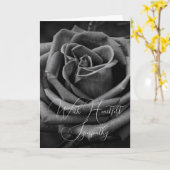 Zwart-wit roze sympathiekaart kaart (Gele Bloem)