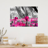 Zwart wit roze zwart zwart zwart zwart zwart zwart poster (Keuken)