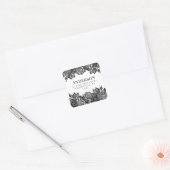 Zwart-wit Rozen Bruiloft Retouradres Label (Envelop)