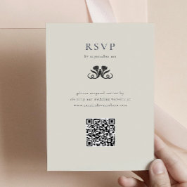 Zwart-wit RSVP met QR-code Behuizing Kaart