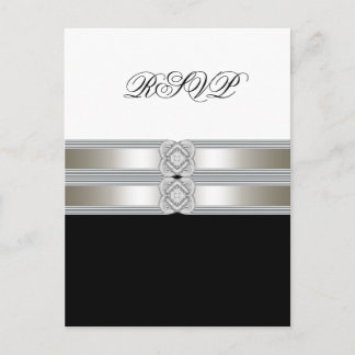Zwart Wit RSVP Postkaart Uitnodiging Briefkaart