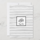 Zwart Wit Rustiek Hout Bloemen Verjaardag Kaart (Achterkant)