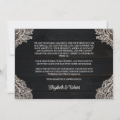 Zwart-wit rustieke elegantie bruiloft bedankkaart (Achterkant)