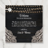 Zwart-wit rustieke elegantie bruiloft gunst Labels (Voorkant)