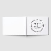 Zwart-wit rustieke lauwerkrans bruiloft gastenboek (Volledig)