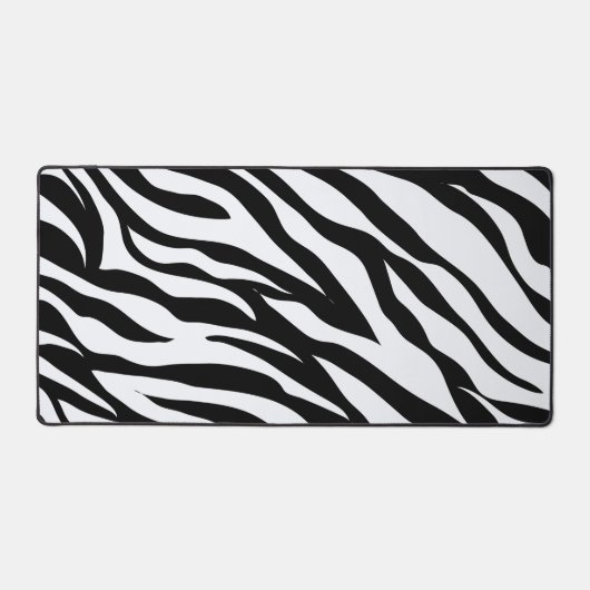 Zwart-wit Safari Zebra Animal Print Desk Mat (Voorkant)