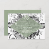 Zwart Wit Sage Groen RSVP (Voorkant / Achterkant)