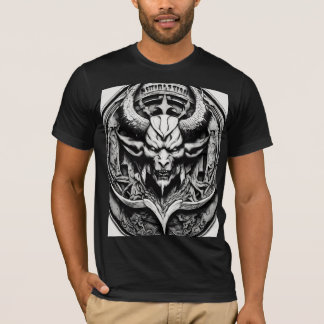 Zwart-wit Satan Logo T-shirt