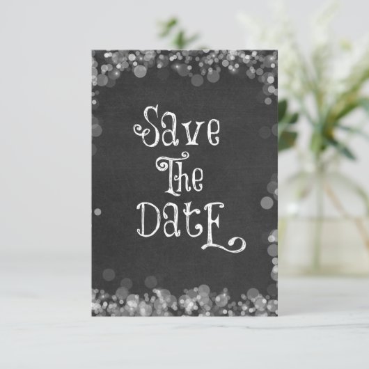 zwart-wit Save the Date (Staand voorkant)