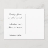 Zwart-wit Save the Date Foto Briefkaarten (Achterkant)