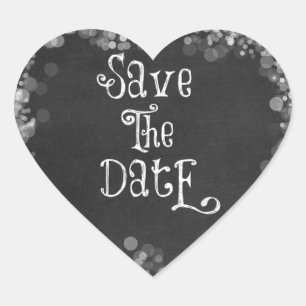 zwart-wit Save the Date Hart Sticker