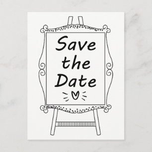 Zwart-wit Save The Date Huwelijksaankondiging Briefkaart