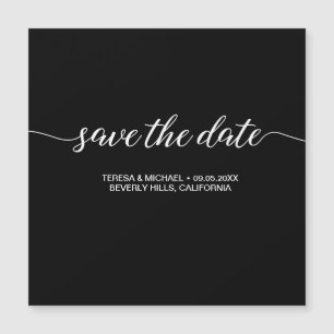 Zwart-wit "Save the Date" Magnetische Kaart