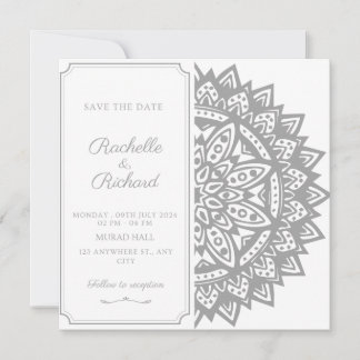 Zwart-wit Save The Date-uitnodiging Kaart