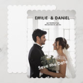 Zwart-wit Save the Date Wedding Invitation Kaart (Voorkant / Achterkant)