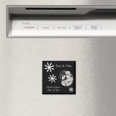 Zwart & Wit Save the Date Winter Bruiloft Magneet (Insitu (Vaatwasser))