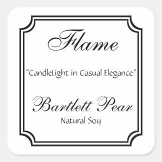 Zwart-wit Scallop Lijst Candle Label