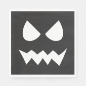 Zwart & Wit Scary Halloween Ghost Face Servet (Voorkant)