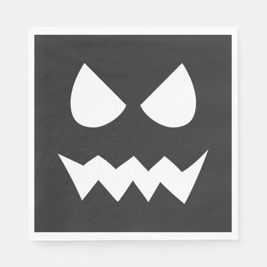 Zwart & Wit Scary Halloween Ghost Face Servet (Voorkant)