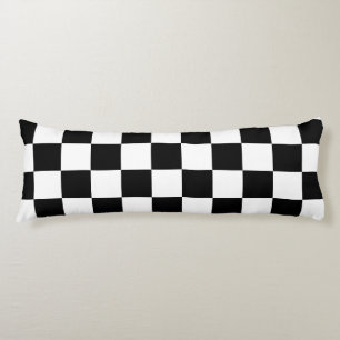 Zwart-wit schaakbordpatroon body pillow lichaamskussen