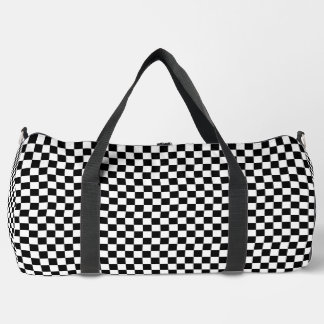 Zwart-wit schaakbordpatroon plunjezak