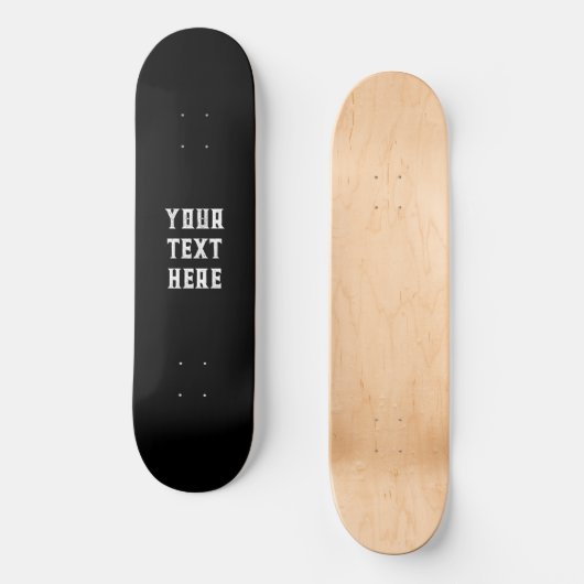 Zwart-wit Schaats Deck Voeg je eigen tekst toe Skateboard (Voorkant)
