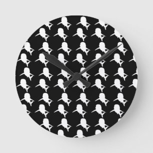 Zwart-wit Schaduw vis haai walvis patroon Ronde Klok